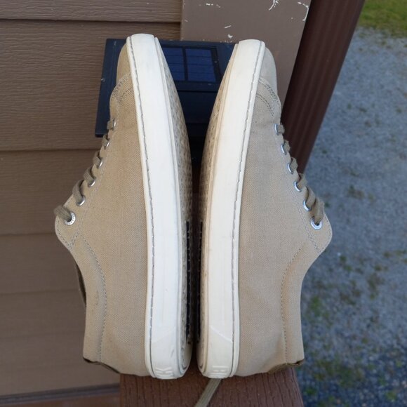 Birkenstock Arran Khaki Beige Canvas Lace-Up Sneakers Size 38 Wide / US 7 - 7.5 - Picture 5 of 16